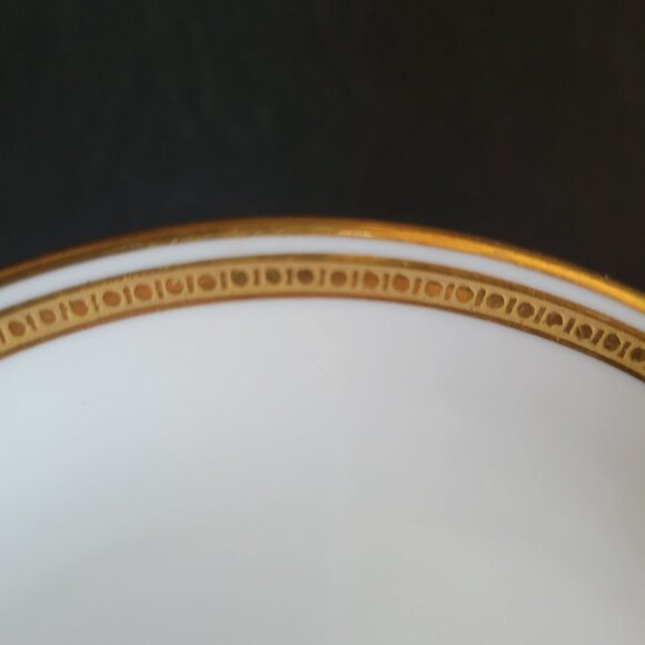 Antique Haviland Limoges France "S" Monogrammed White and Gold Cup and Saucer - Picture 6 of 8